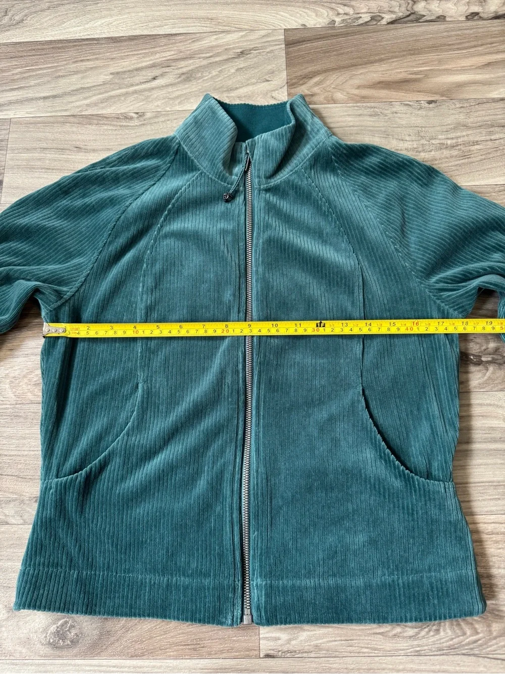 Lululemon Women's Scuba Track Jacket in Velvet Cord Storm Teal Size 8